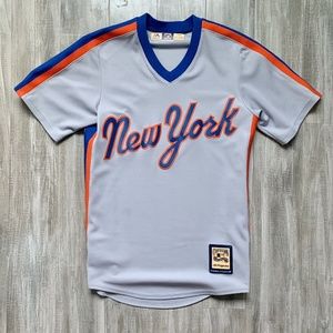 New York Mets 1987 Road Jersey Majestic Gray Vintage 80s Cooperstown SMALL